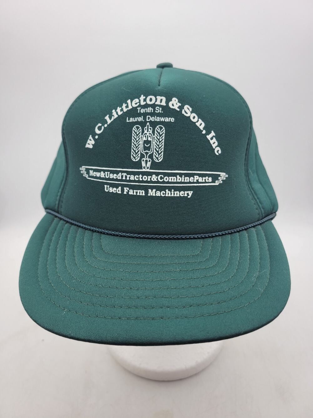 W.C. Littleton and Son, Inc Trucker Cap Hat Snapback Rope Trim Green farm machin